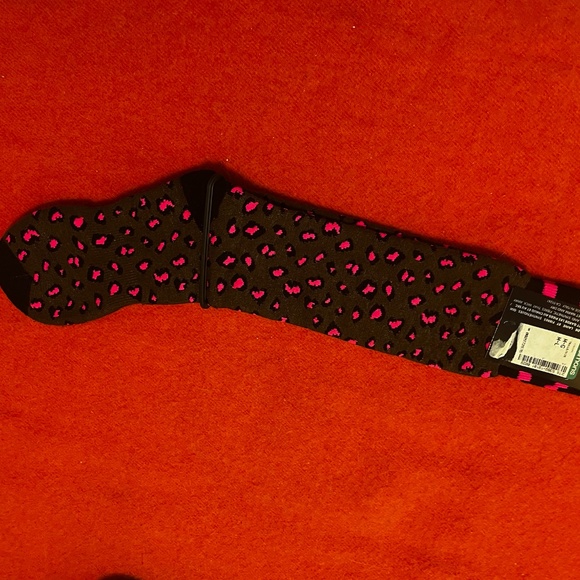 Leopard and stripes jacquard merino wool blend thermal socks made in Italy NWT - Picture 2 of 8